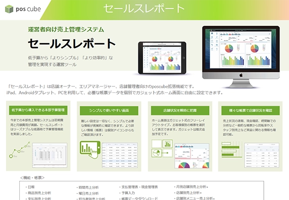 セールスレポートのダッシュボード画面イメージ