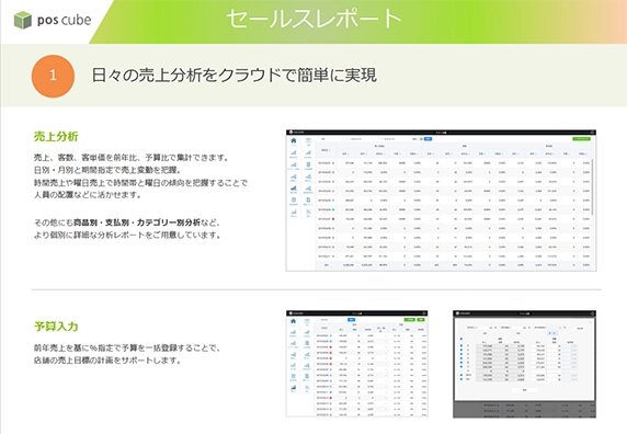 日々の売上をクラウドで管理できる画面イメージ